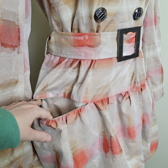 Ibella V Draped Collar Ruffle Pea Coat - Picture 10 of 16